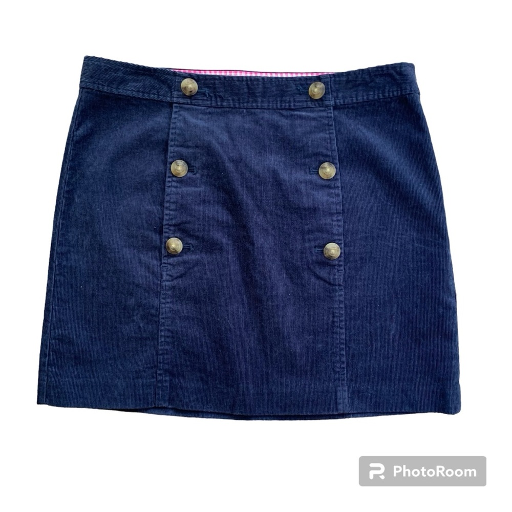 Vineyard Vines Skirt Corduroy Navy Blue size 8 Stretch Preppy Casual Coastal